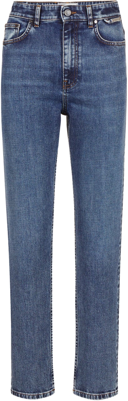 Iceberg Indigo Mom Fit jeans in comfort stone wash denim Blauw