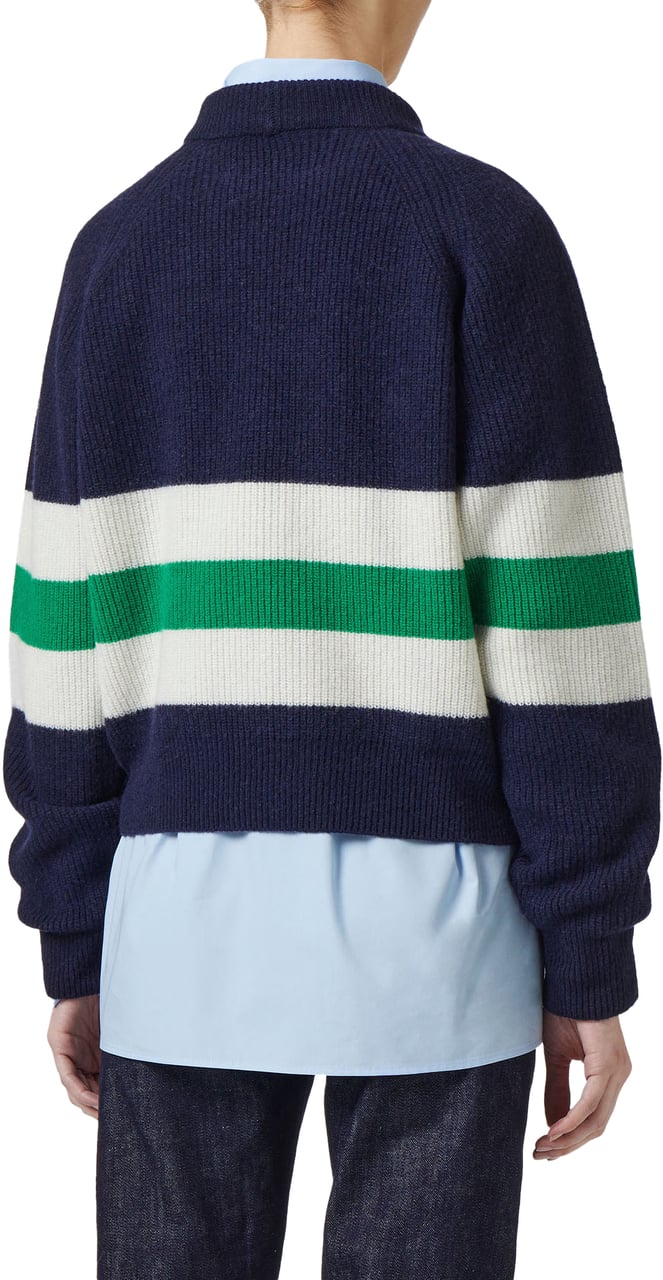 Iceberg Multicolor crewneck sweater in lambswool with corn stitch Divers