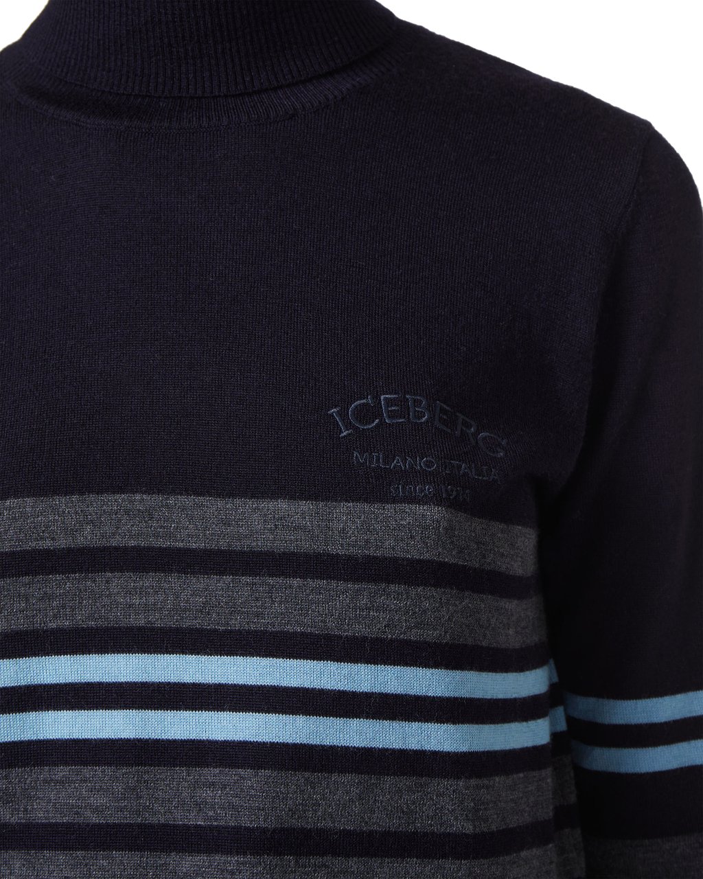 Iceberg Multicolored long-sleeved turtleneck sweater in extra-fine Merino wool with Iceberg embroidery Divers