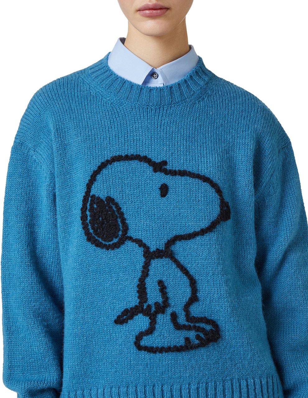 Iceberg Dark blue comfort fit sweater with cartoon inlay Blauw
