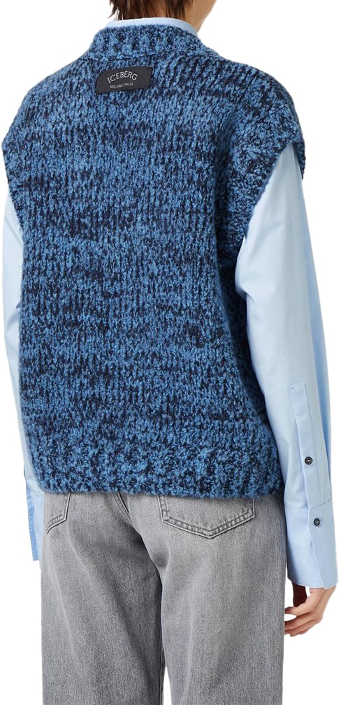 Iceberg Multicolor vest in a wool-alpaca blend stocking stitch Divers