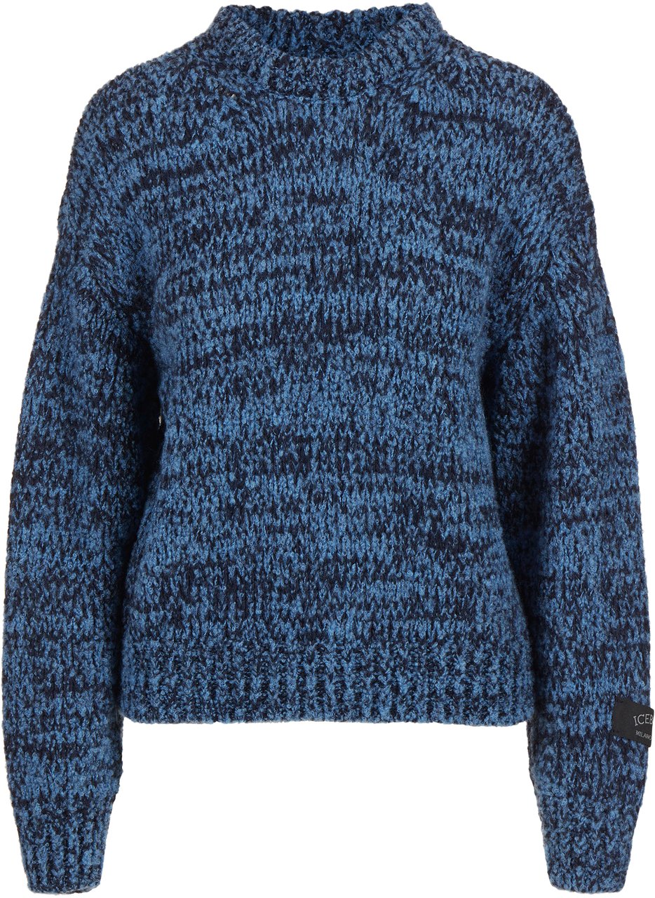 Iceberg Multicolor crew neck sweater comfort fit in wool and alpaca blend Divers