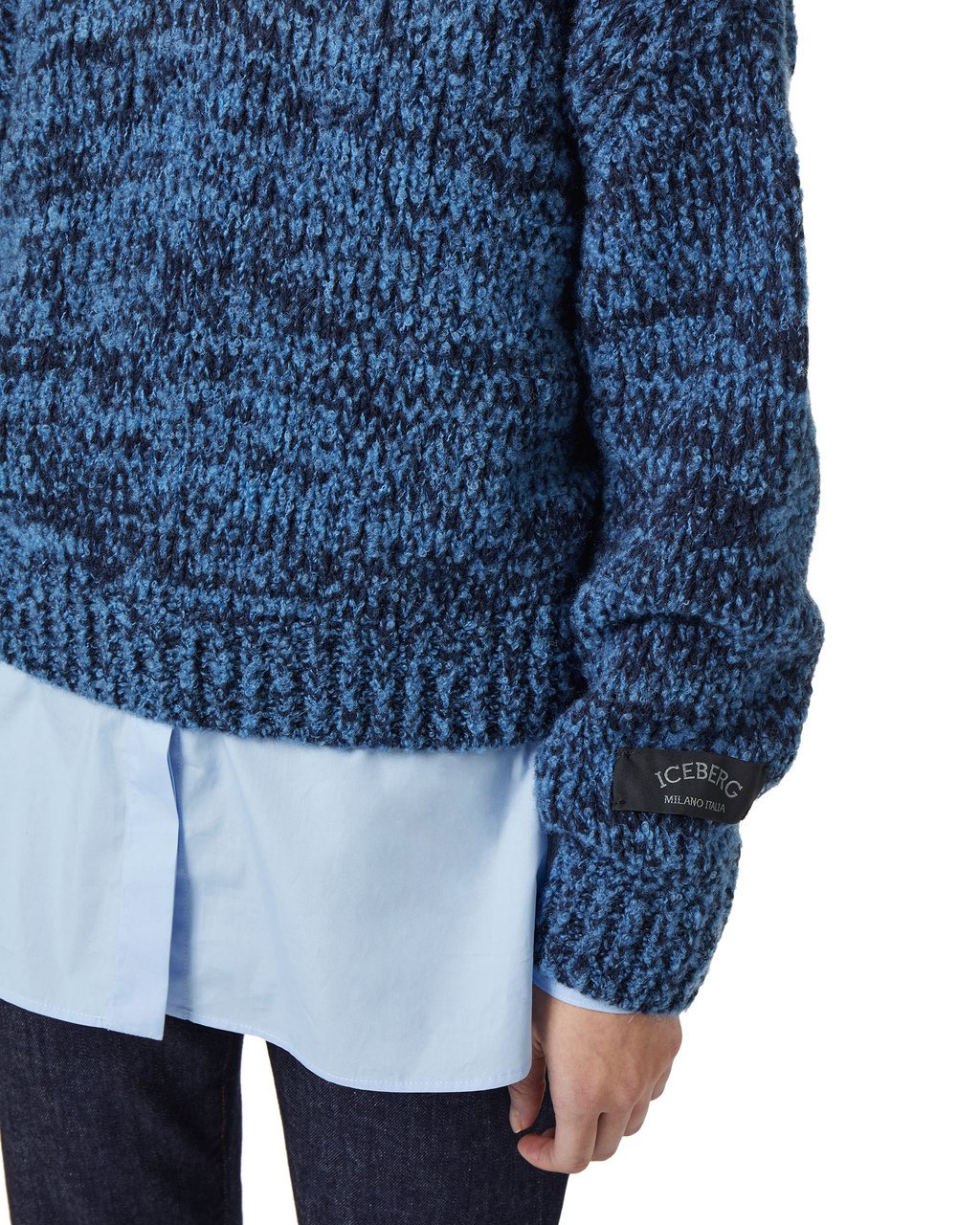 Iceberg Multicolor crew neck sweater comfort fit in wool and alpaca blend Divers