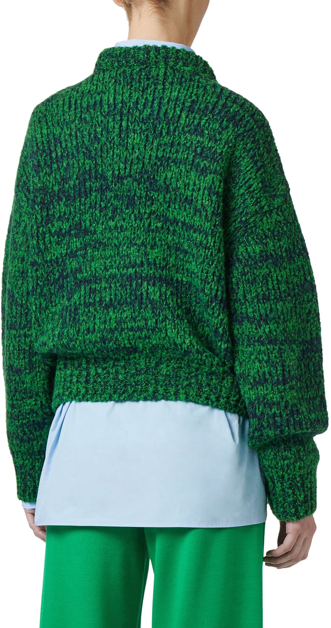 Iceberg Multicolor crew neck sweater comfort fit in wool and alpaca blend Zwart