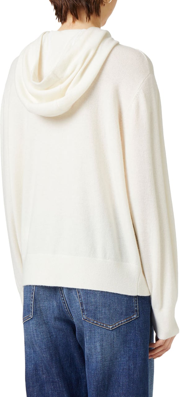 Iceberg Milk-colored hooded sweater in cashmere wool Wit