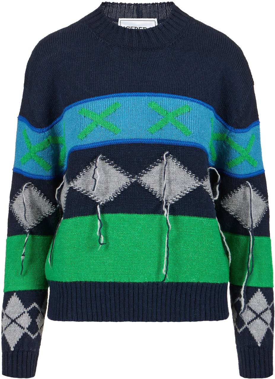 Iceberg Crewneck sweater with diamond inlay Blauw
