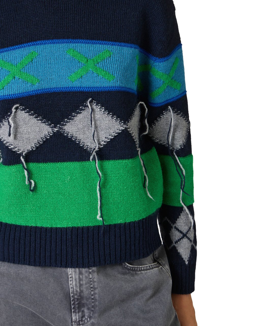 Iceberg Crewneck sweater with diamond inlay Blauw