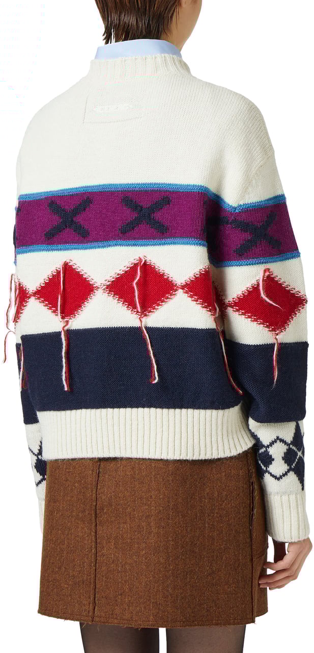 Iceberg Crewneck sweater with diamond inlay Wit