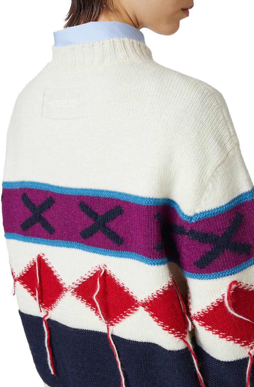 Iceberg Crewneck sweater with diamond inlay Wit