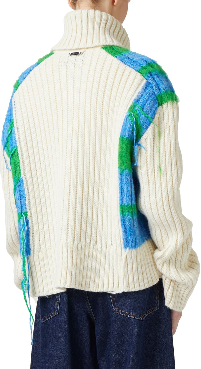 Iceberg Wool and alpaca cardigan with hammer sleeve and original details Wit