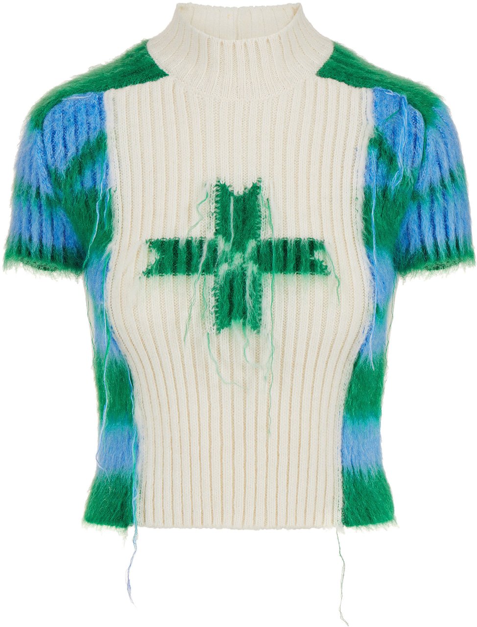 Iceberg Short Sleeve Sweater in Wool and Alpaca Wit