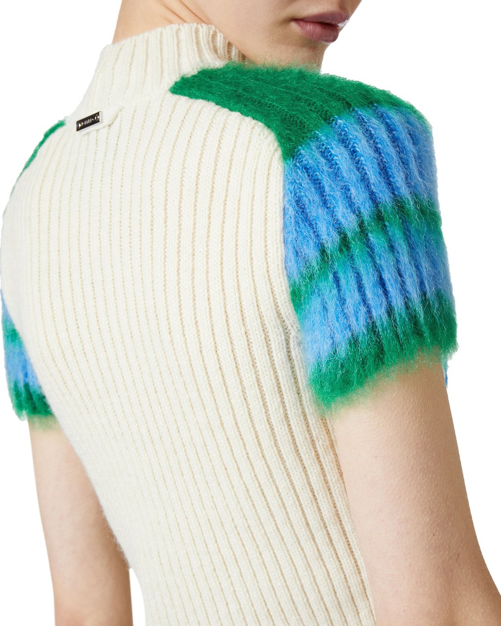 Iceberg Short Sleeve Sweater in Wool and Alpaca Wit