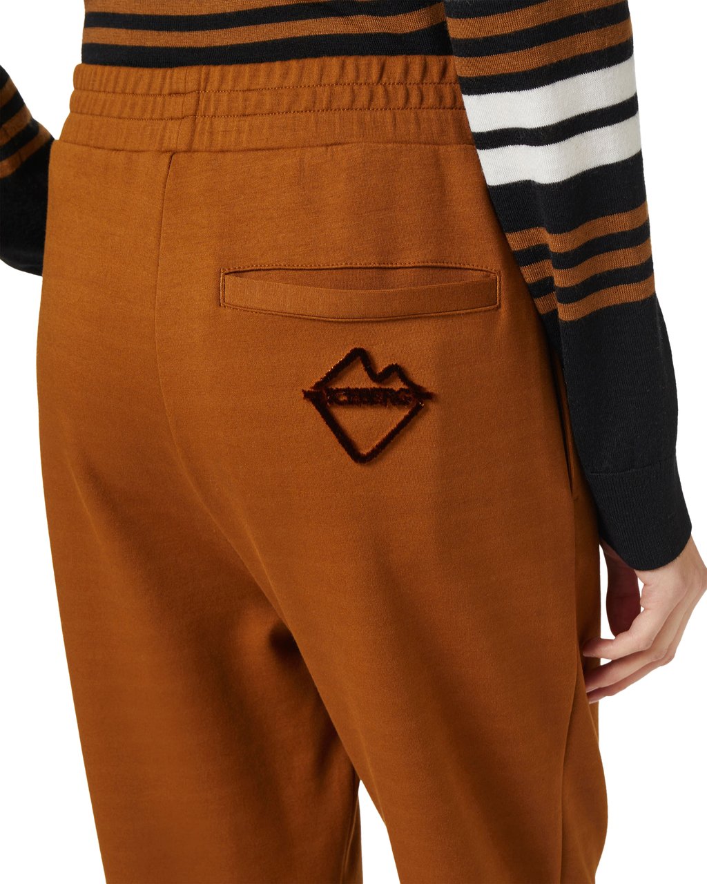 Iceberg Hazelnut scuba trousers with Symbol logo on the back Bruin