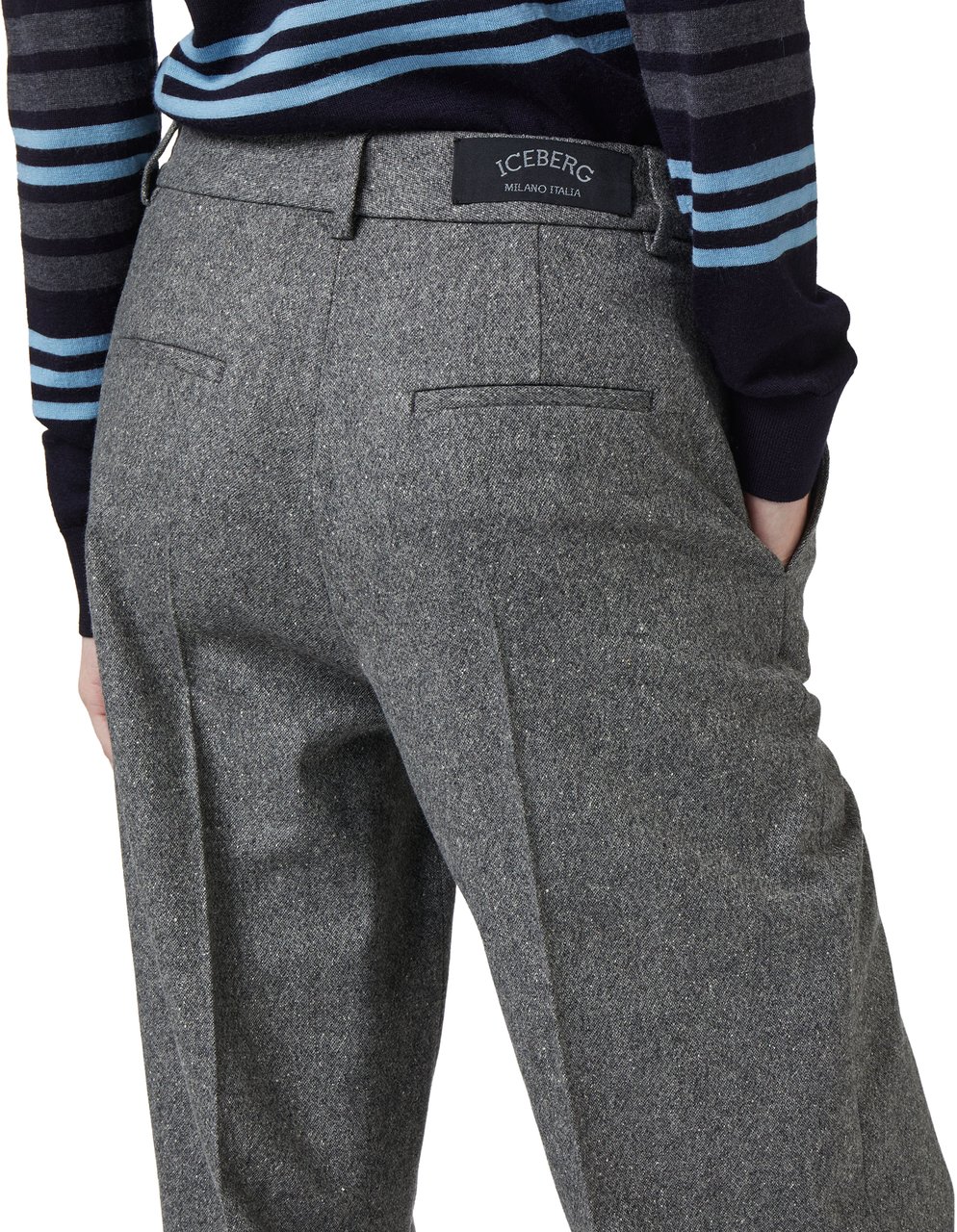 Iceberg Jogger in lightweight boucl� blend of wool and technical silk Divers