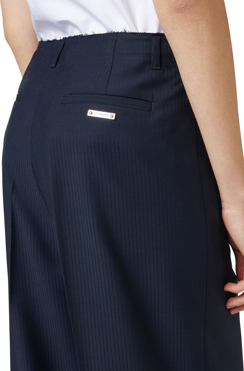 Iceberg Blue comfort fit pinstripe trousers in technical viscose Blauw