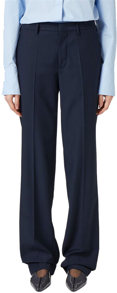Iceberg New fit blue pinstripe trousers in technical viscose Blauw