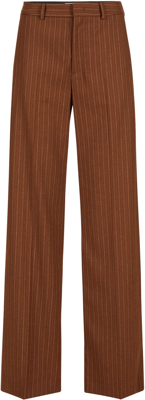 Iceberg Comfort fit trousers with hazelnut bottom in wool-viscose pinstripe fabric Zwart