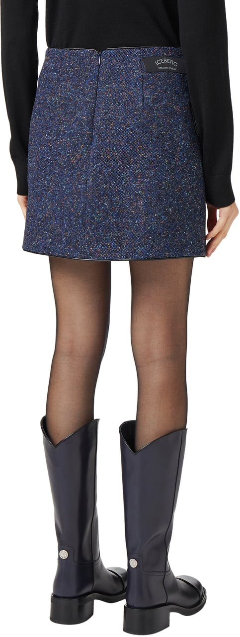 Iceberg Boucl� miniskirt with faux leather trim Divers