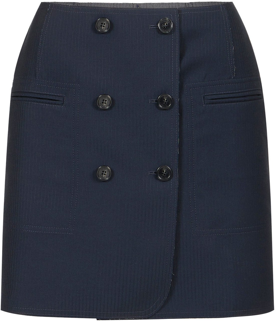 Iceberg Reversible miniskirt in blue and grey pinstripe fabric Blauw