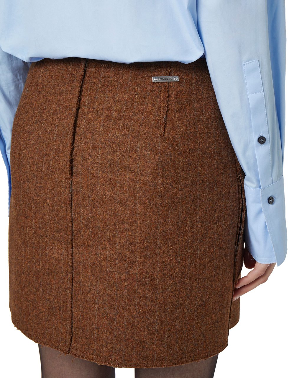 Iceberg Mini skirt in double pinstriped cloth with contrasting details Zwart