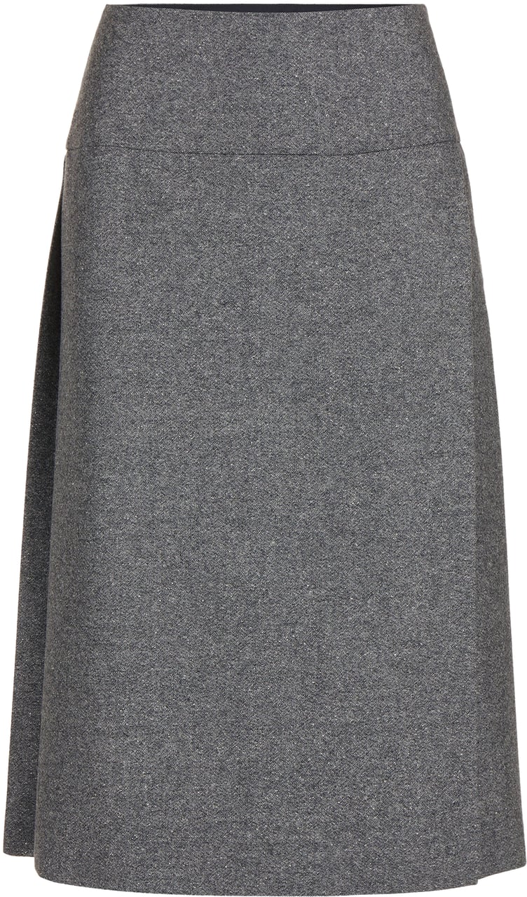 Iceberg Pleated skirt with smooth front panel in wool boucl� Divers
