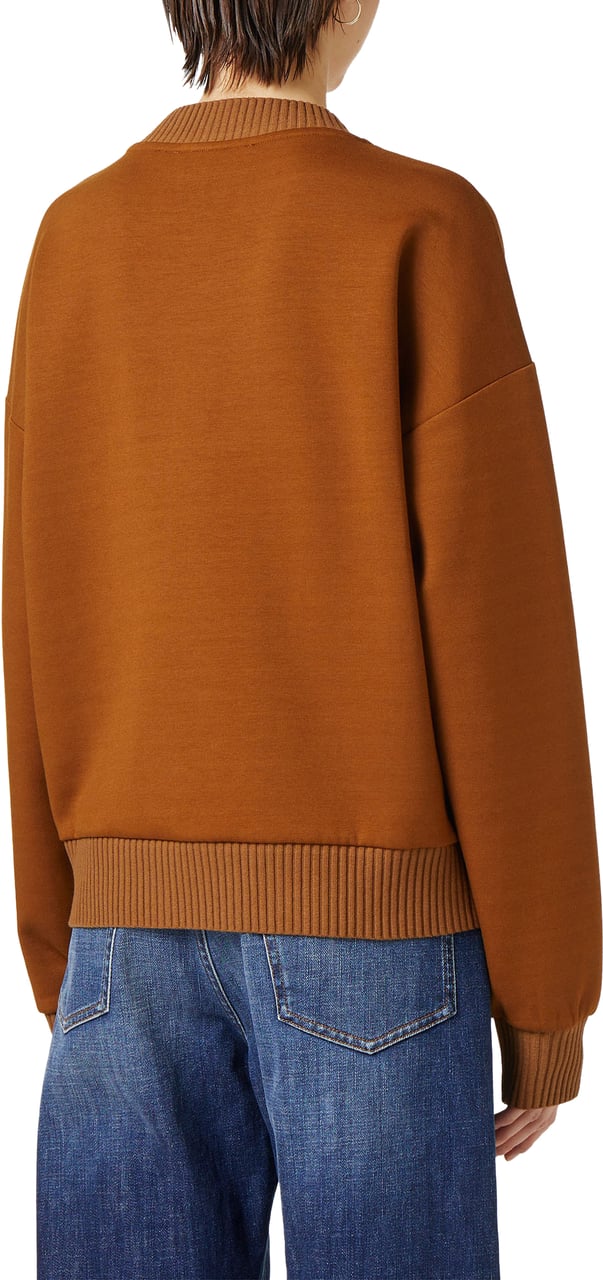 Iceberg Hazelnut-colored sweatshirt with V-neck and embossed Iceberg logo Bruin