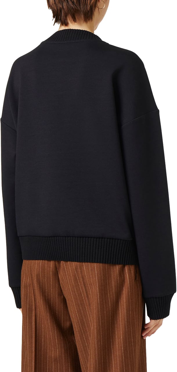 Iceberg Black V-neck sweatshirt with embossed Iceberg logo Zwart