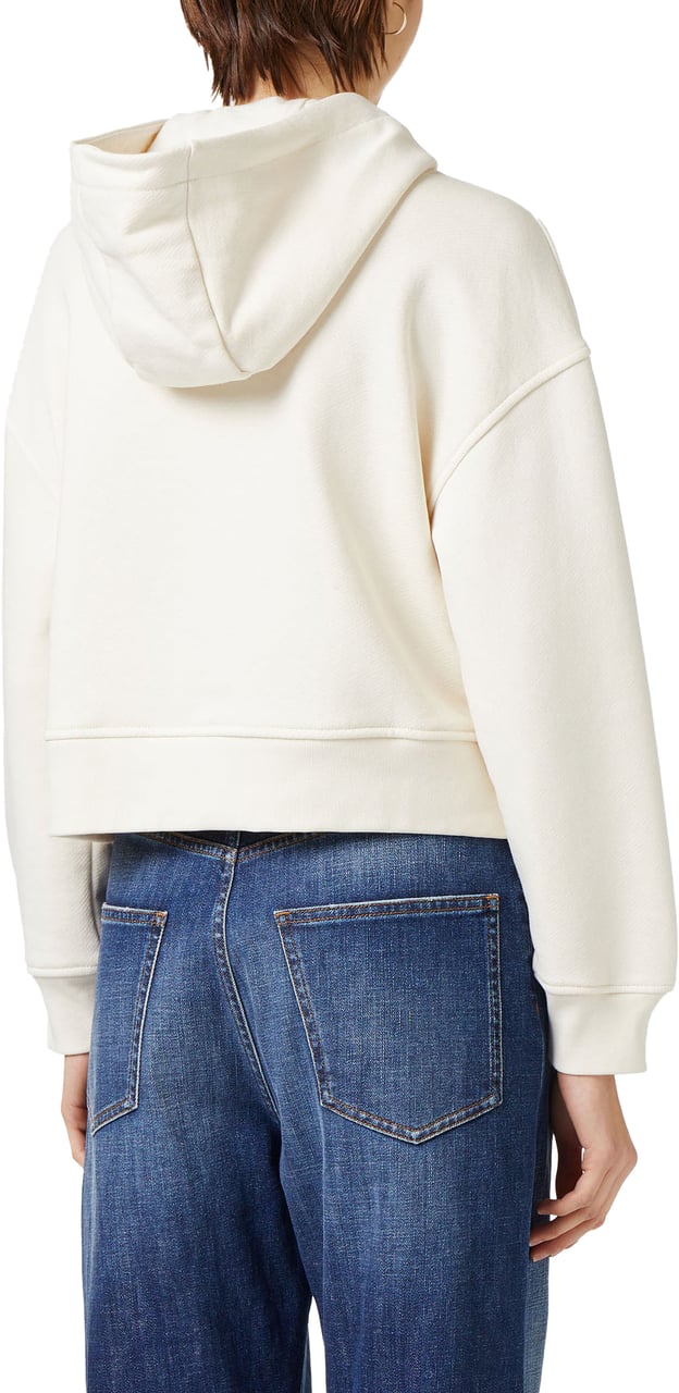 Iceberg Vanilla cropped fit hoodie in cotton with embroidery Wit