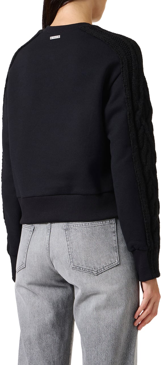 Iceberg Fashion fit sweatshirt in cotton brushed fleece with braid detail Zwart