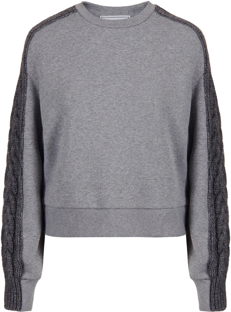 Iceberg Fashion fit sweatshirt in cotton brushed fleece with braid detail Grijs