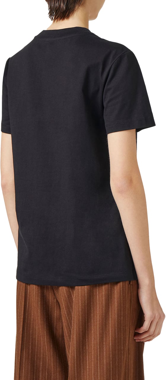 Iceberg Regular fit black cotton jersey T-shirt with tone-on-tone embroidery Zwart
