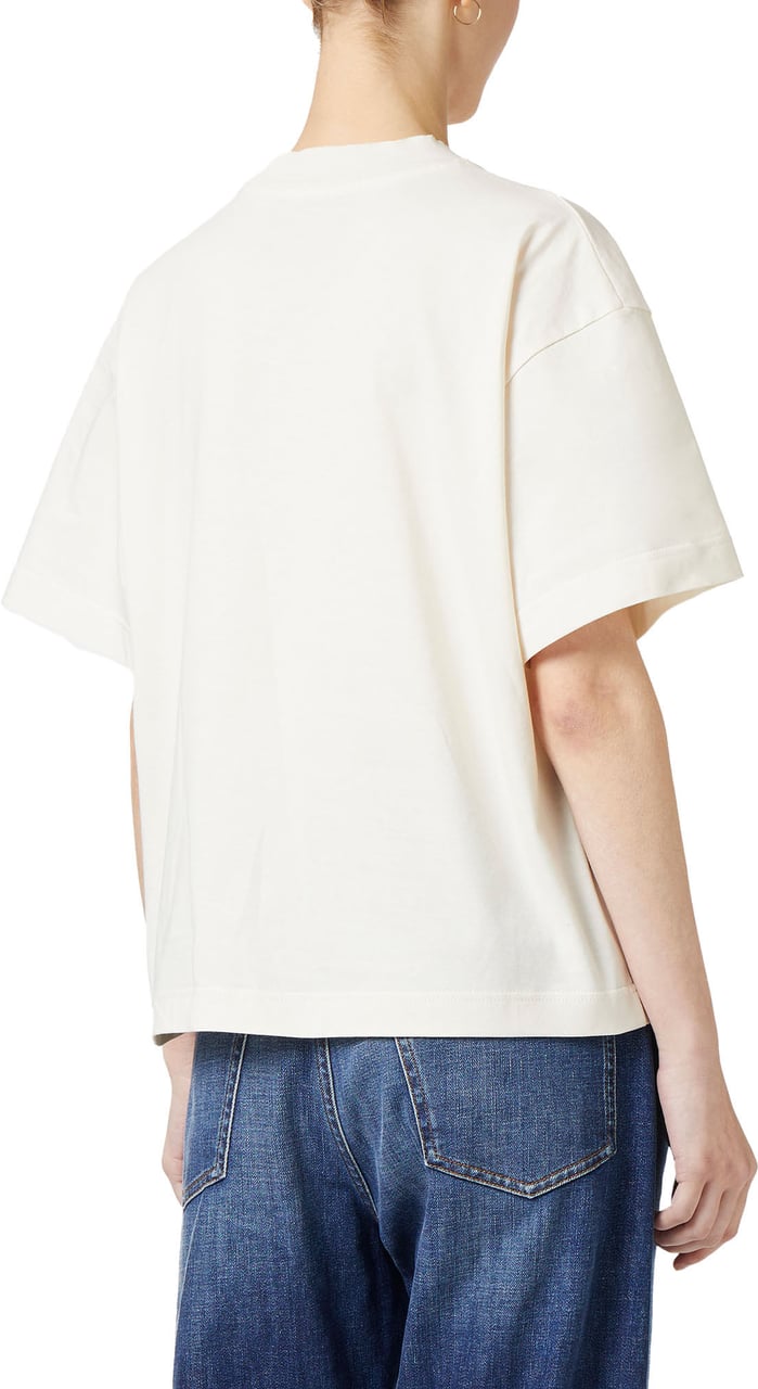 Iceberg Vanilla boxy fit T-shirt in fixed jersey with embroidered Iceberg logo Wit