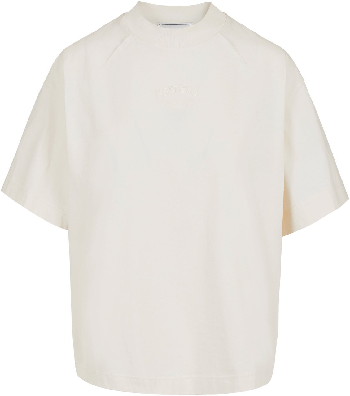 Iceberg Vanilla boxy fit T-shirt in fixed jersey with embroidered Iceberg logo Wit
