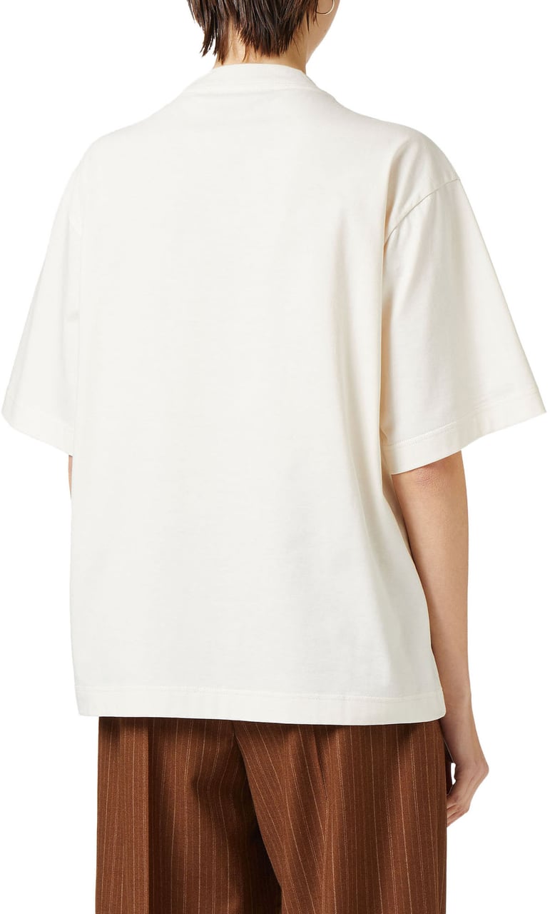 Iceberg Vanilla-colored relaxed-fit T-shirt in fixed jersey with Snoopy applique Wit