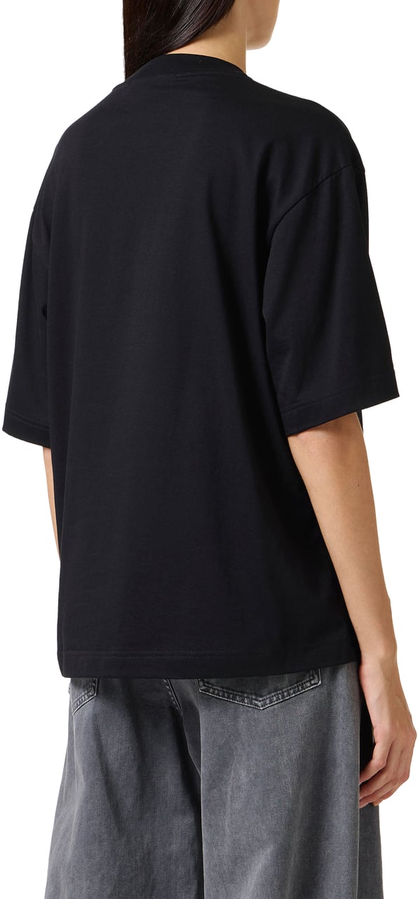 Iceberg Black relaxed fit T-shirt in fixed jersey with Snoopy applique Zwart