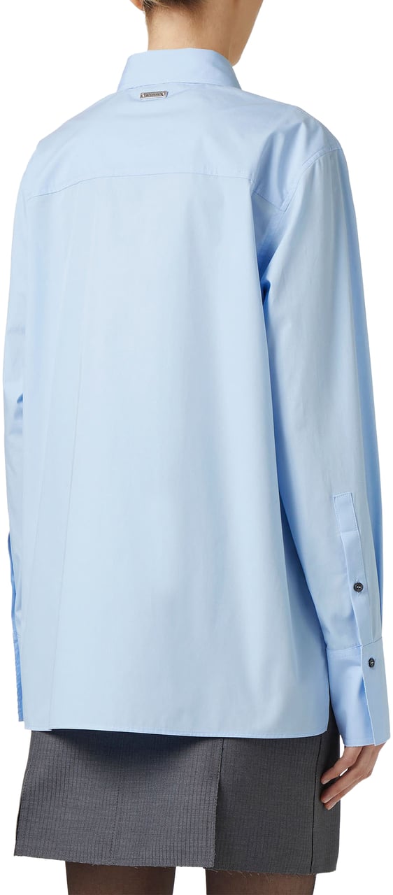 Iceberg Regular fit poplin shirt with double welt pocket Blauw