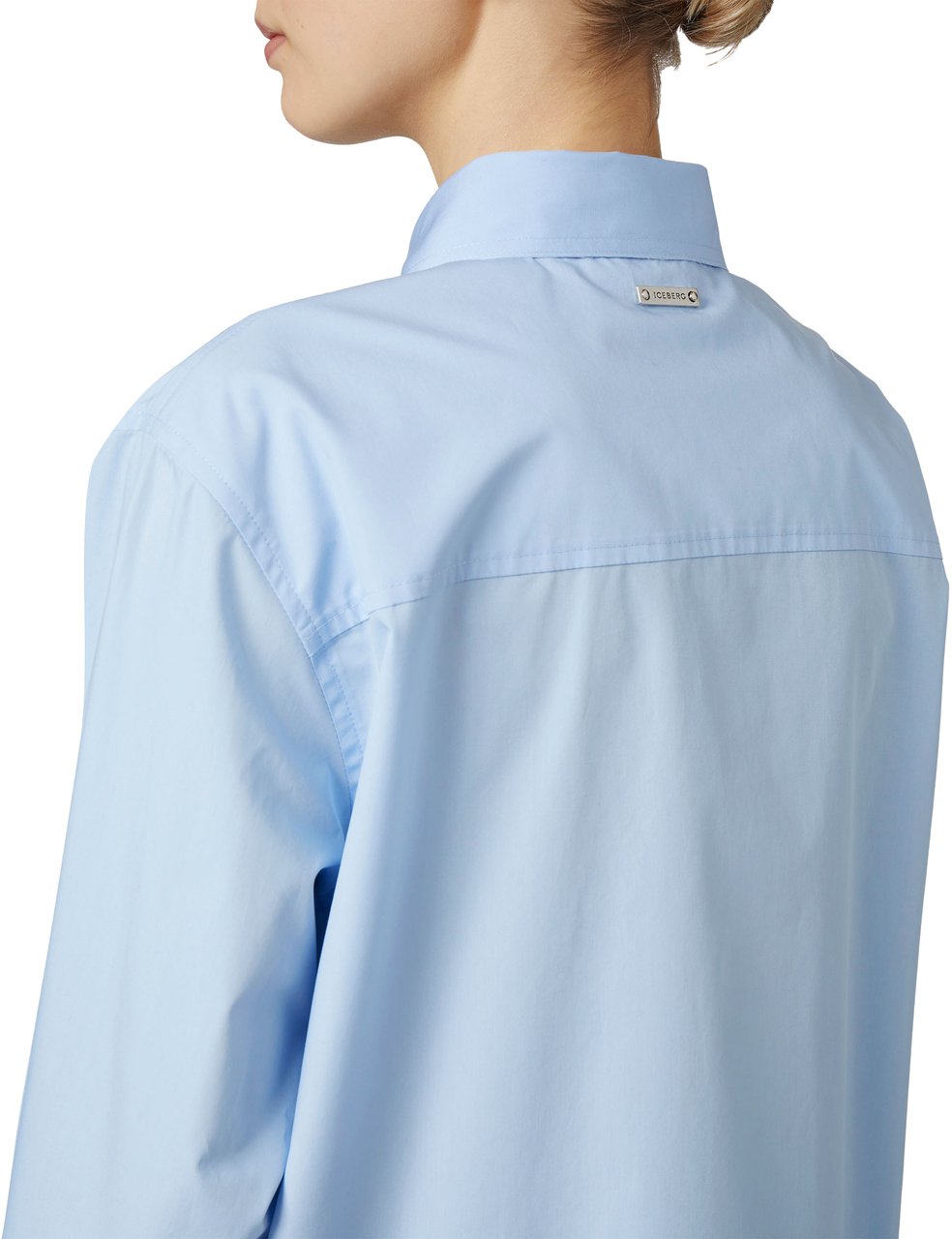 Iceberg Regular fit poplin shirt with double welt pocket Blauw