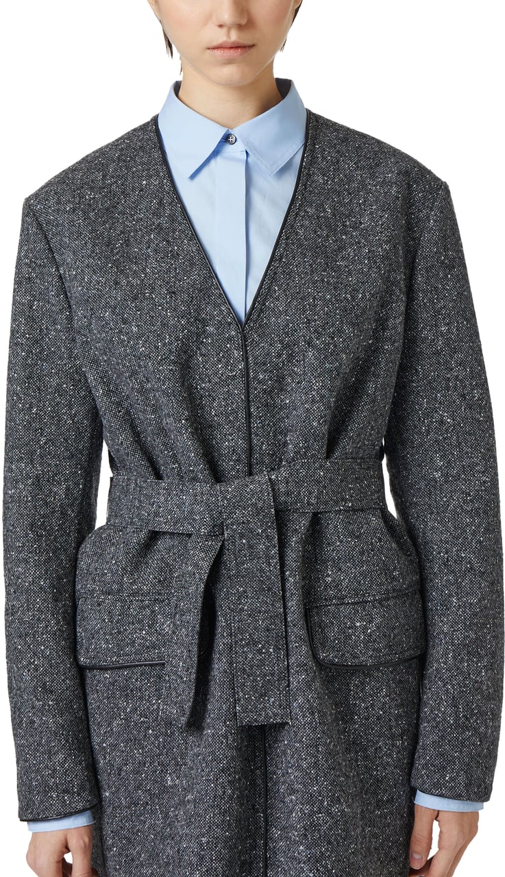 Iceberg Fashion fit boucl� dress with V-neck and double-face belt Divers