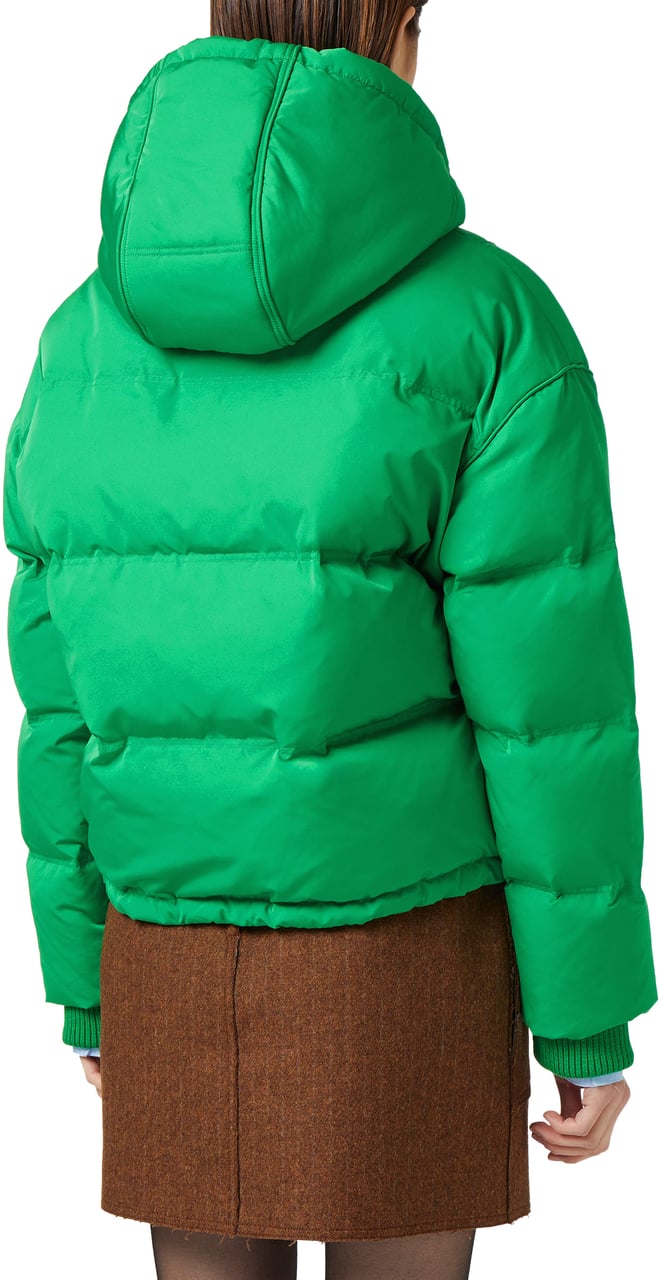 Iceberg Short down jacket in real feather with logo plate Groen