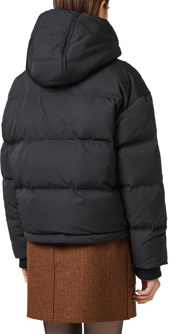 Iceberg Short down jacket in real feather with logo plate Zwart