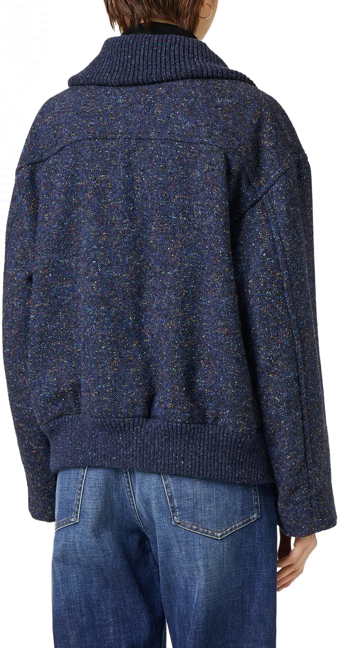 Iceberg Comfort fit jacket in boucl� wool blend in a mix of blue Divers