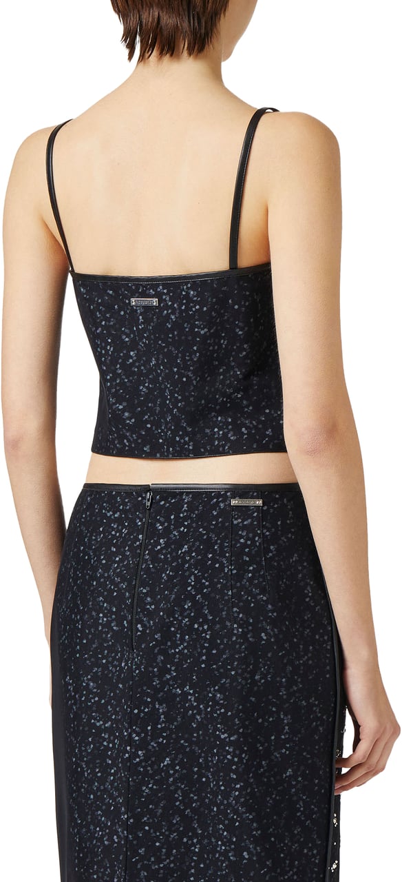 Iceberg Cropped top with rhinestones and tulle, between sensuality and graphic statement Divers