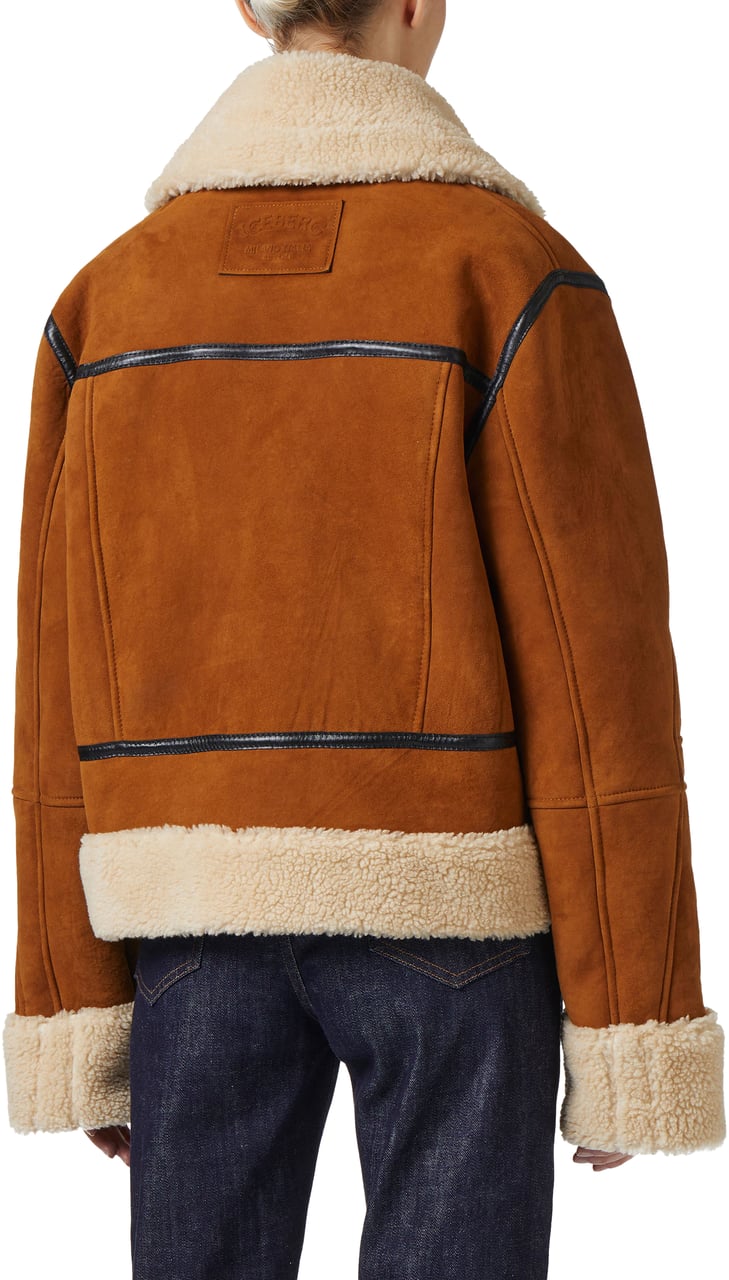 Iceberg Oversized jacket in hazelnut-colored suede Bruin