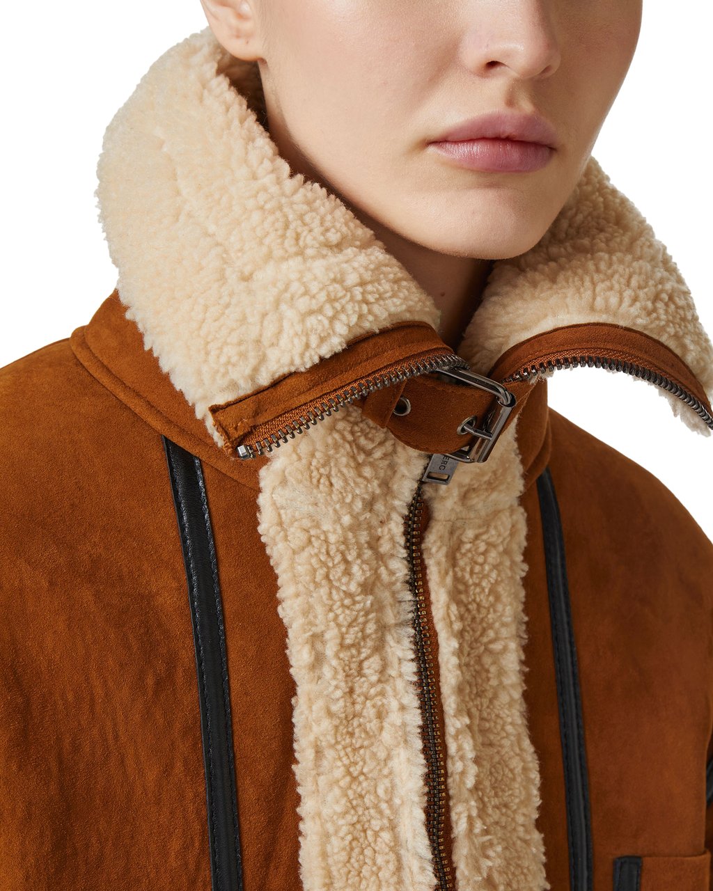 Iceberg Oversized jacket in hazelnut-colored suede Bruin
