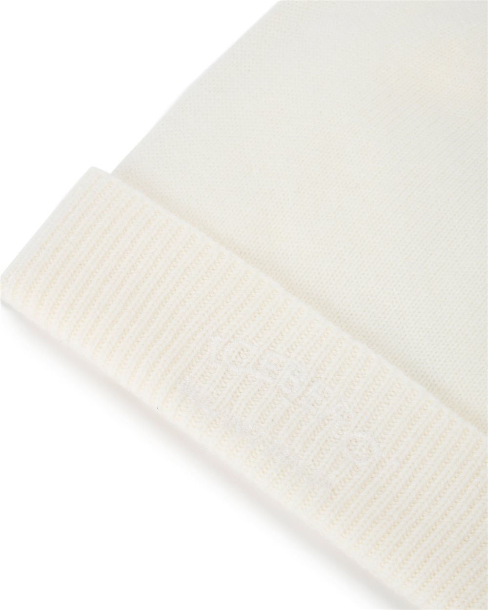 Iceberg Milk white cashmere hat with tone-on-tone embroidery Wit