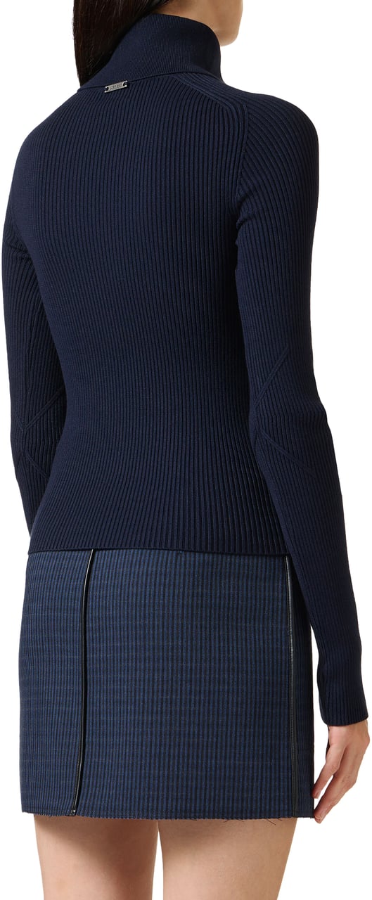 Iceberg Slim-fit stretch viscose turtleneck sweater in classic blue Blauw