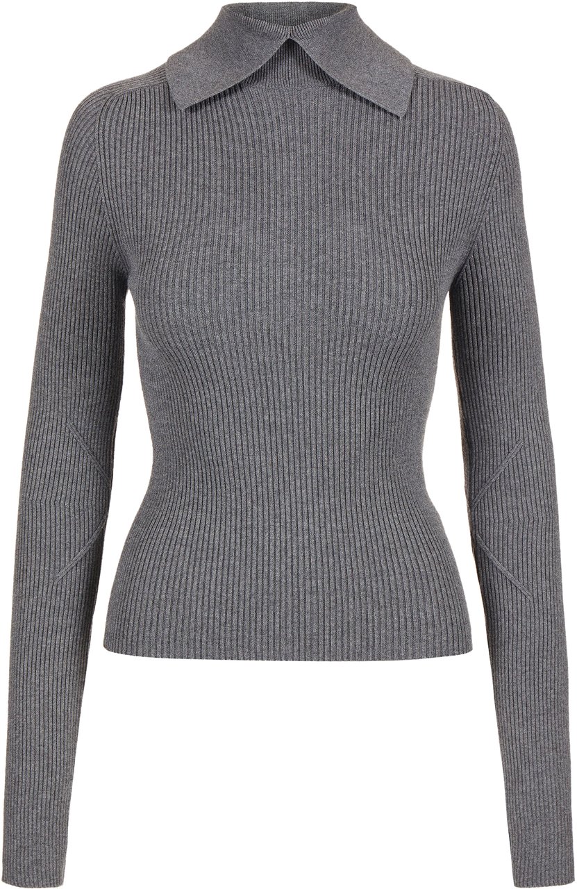 Iceberg Slim-fit mock turtleneck sweater in stretch viscose in medium gray Grijs