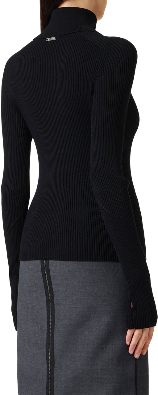 Iceberg Slim-fit mock turtleneck sweater in black stretch viscose Zwart
