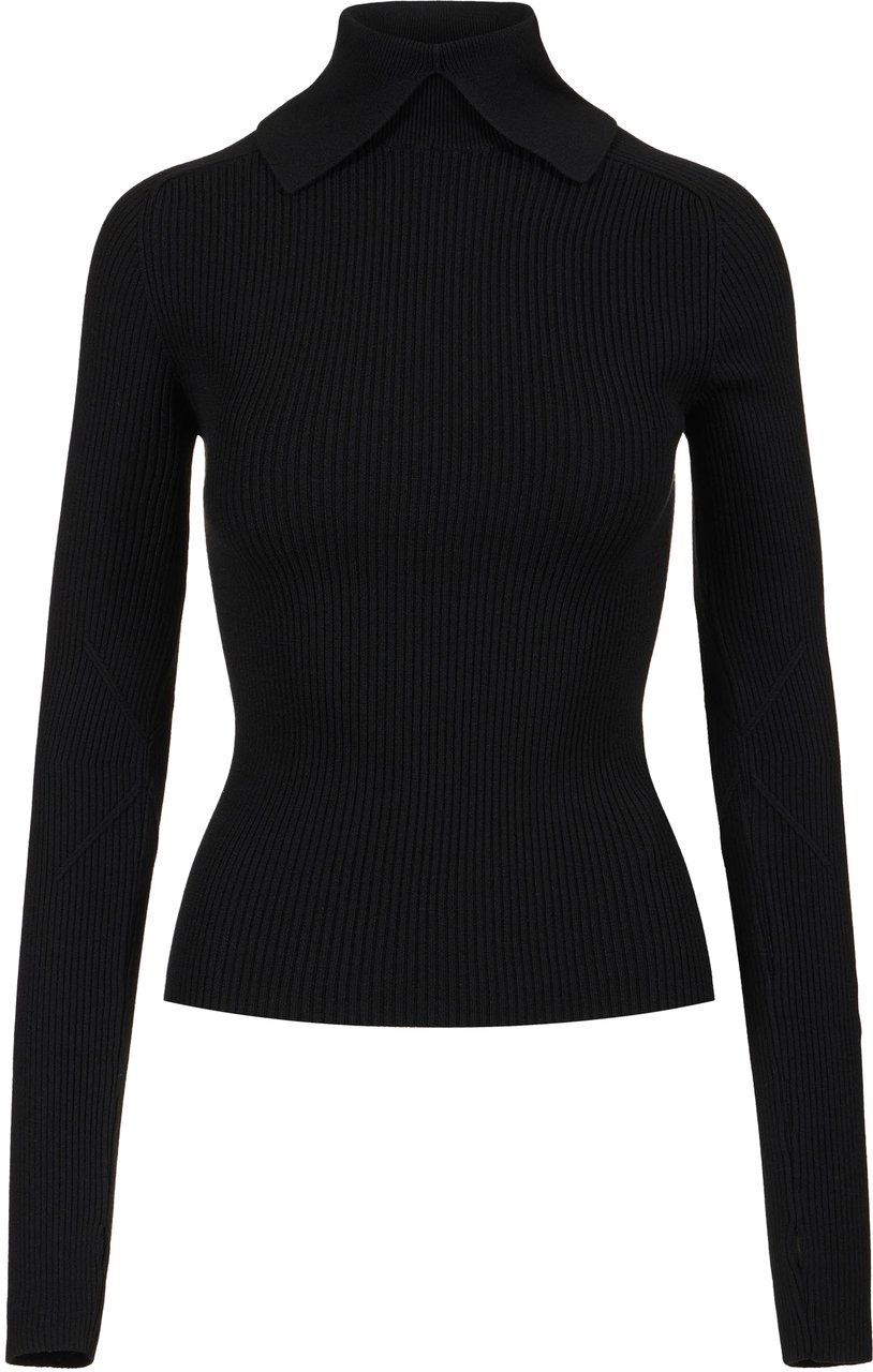 Iceberg Slim-fit mock turtleneck sweater in black stretch viscose Zwart