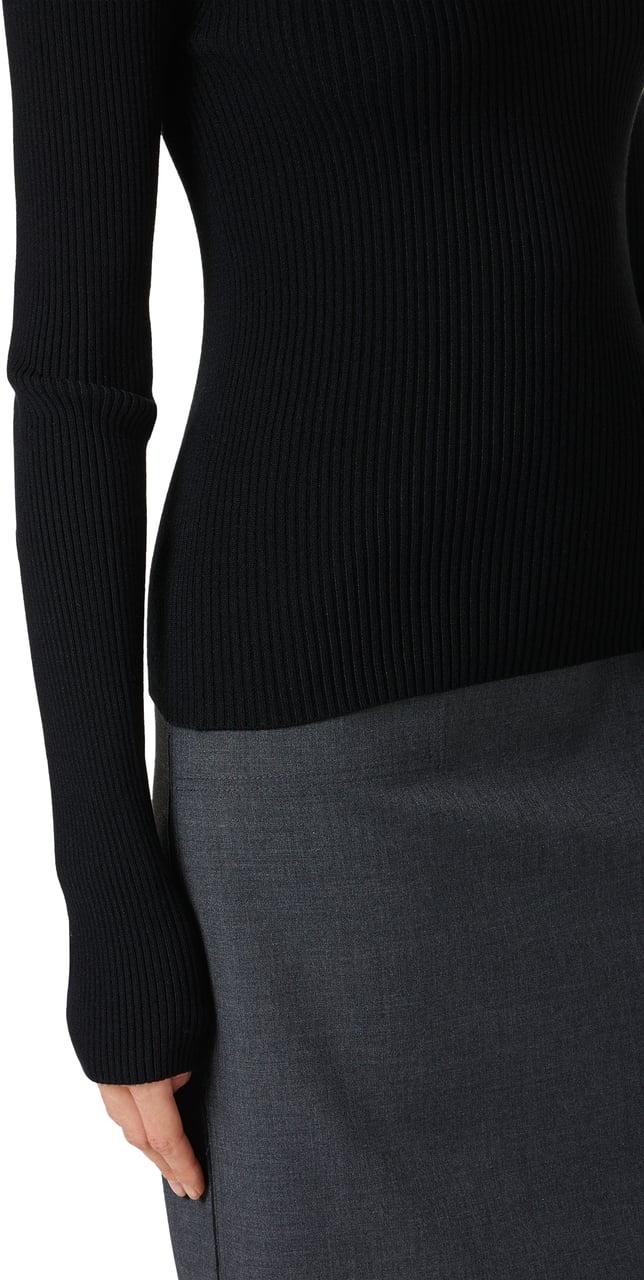 Iceberg Slim-fit mock turtleneck sweater in black stretch viscose Zwart
